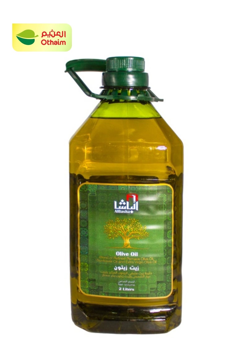 Al Basha خليط زيت زيتون البكر الممتاز وزيت دوار الشمس وزيت زيتون مكرر ممتاز، 2 لتر 