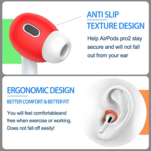 VOBRAMY (5 Pairs) for AirPods Pro 2 Ear Tips Covers[Fit in The Charging Case], Silicone Anti-Slip Ear Tips Cover for AirPods Pro 2nd Generation 2022 - Image 4