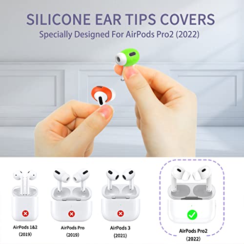 VOBRAMY (5 Pairs) for AirPods Pro 2 Ear Tips Covers[Fit in The Charging Case], Silicone Anti-Slip Ear Tips Cover for AirPods Pro 2nd Generation 2022 - Image 2