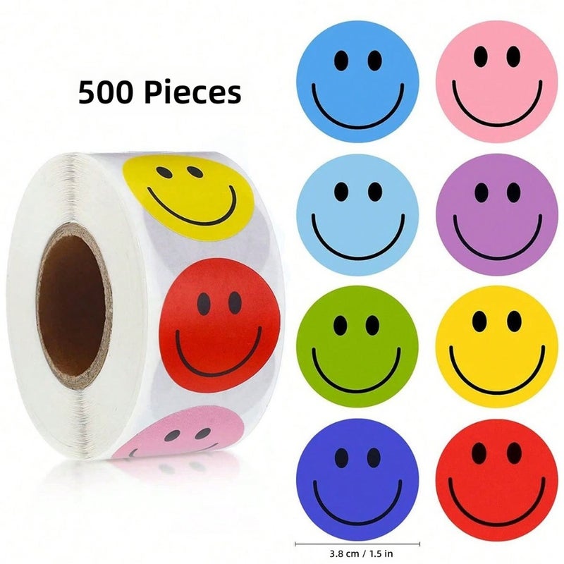 500 colored smiling face reward stickers cartoon diy handmade stickers shopping bags gift boxes sealing  stickers - Image 5