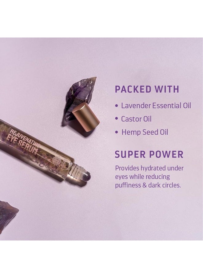 Indulgeo ESSENTIALS Roll-On Remastered Rejuvenating Eye Serum|Reduce Dark Circle,Puffiness,Wrinkles,And Eye Bags|Enriched With Amethyst Healing Stones,Lavender Oil&Vitamin E Under Eye Gel - 10Ml  - Image 4