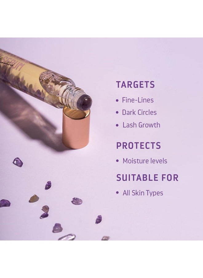 Indulgeo ESSENTIALS Roll-On Remastered Rejuvenating Eye Serum|Reduce Dark Circle,Puffiness,Wrinkles,And Eye Bags|Enriched With Amethyst Healing Stones,Lavender Oil&Vitamin E Under Eye Gel - 10Ml  - Image 3