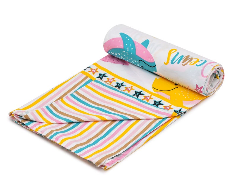 RRC Soft Cotton Microfiber Printed Comforter Cover (Pink Fish, 60x 90 Inches, Single) - Image 3