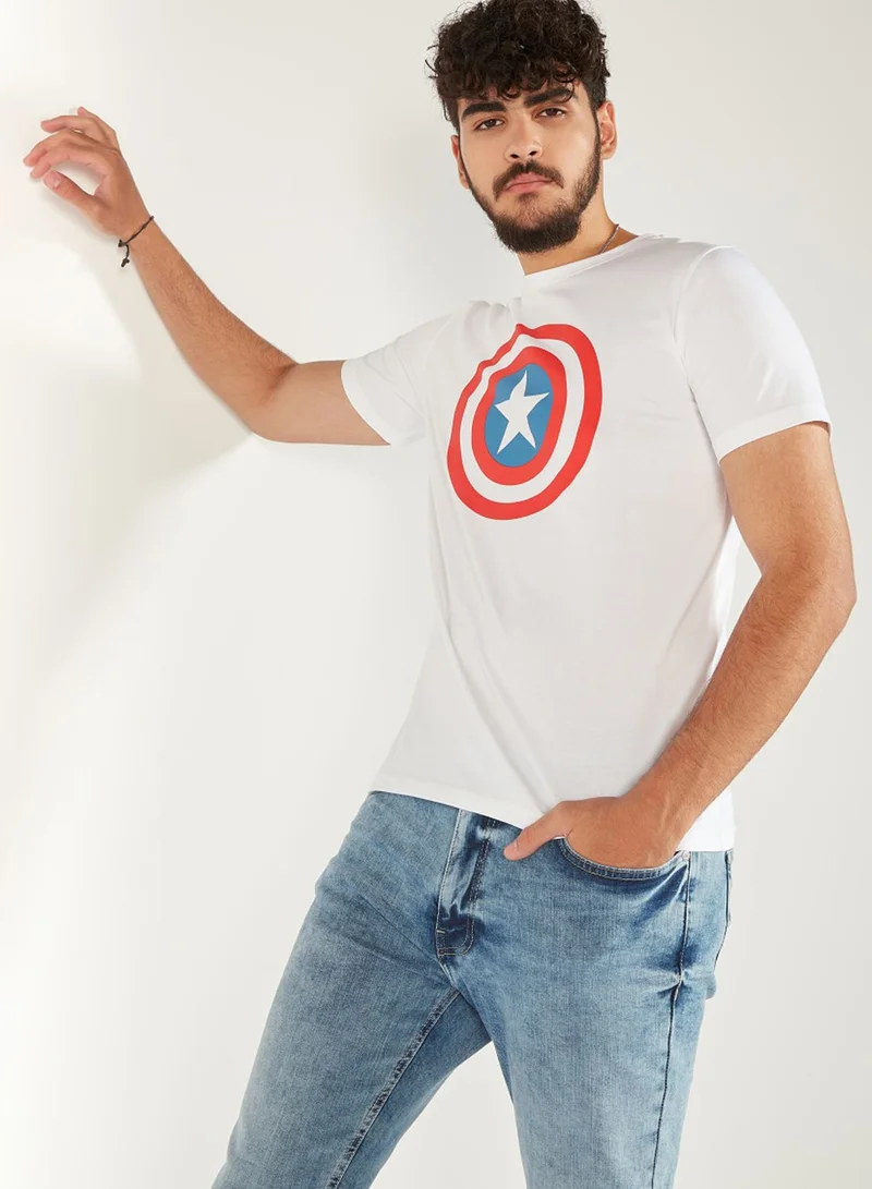SP Characters Captain America Crew Neck T-Shirt