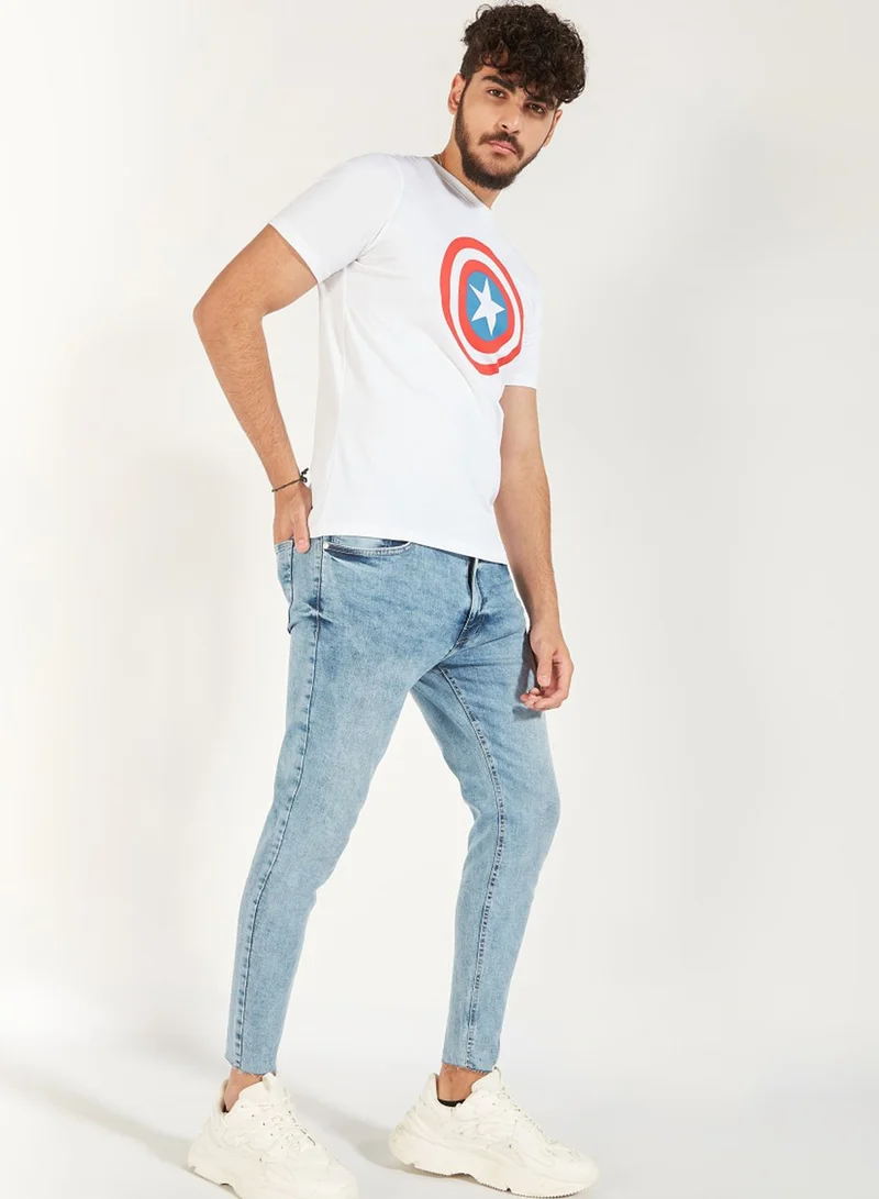 SP Characters Captain America Crew Neck T-Shirt