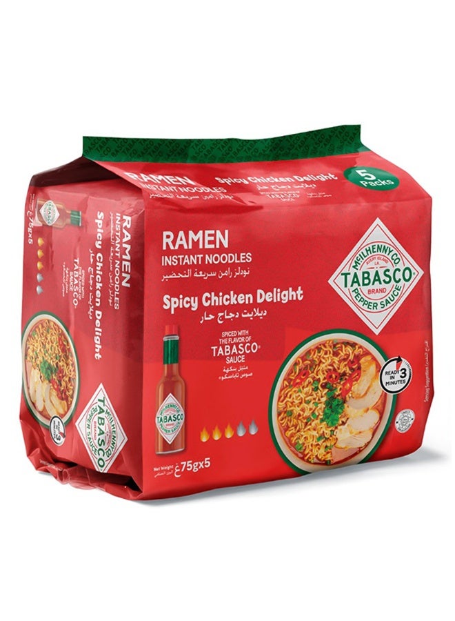 Tabasco Ramen Instant Noodles Spicy Chicken Delight 375g 5 bocks - Image 1