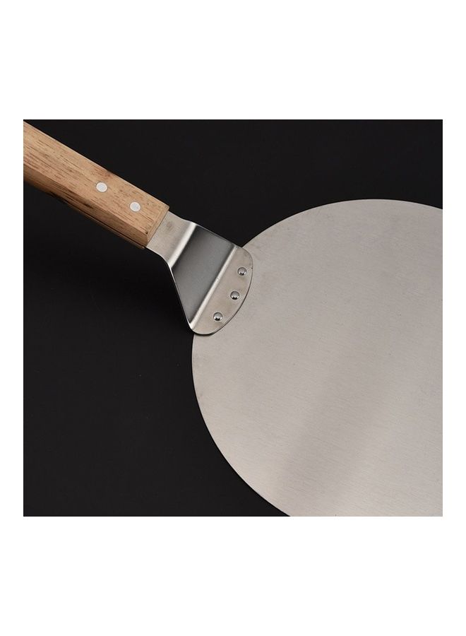 إسكدنيا مغرفة بيتزا من الستانلس ستيل بمقبض خشبي فضي/بني - Image 3