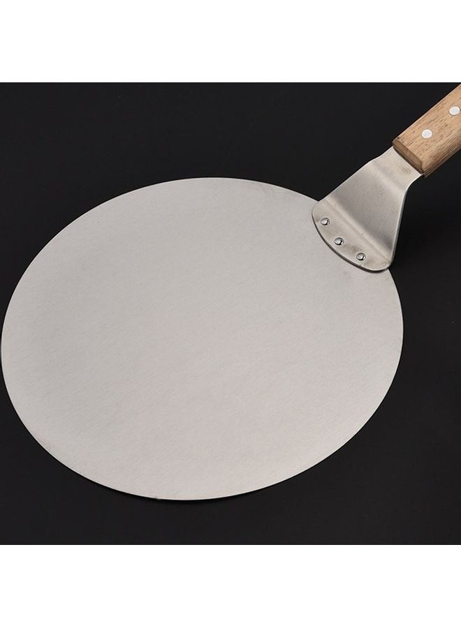 إسكدنيا مغرفة بيتزا من الستانلس ستيل بمقبض خشبي فضي/بني - Image 1