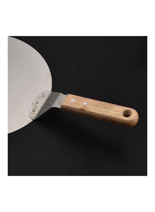 إسكدنيا مغرفة بيتزا من الستانلس ستيل بمقبض خشبي فضي/بني - Image 4