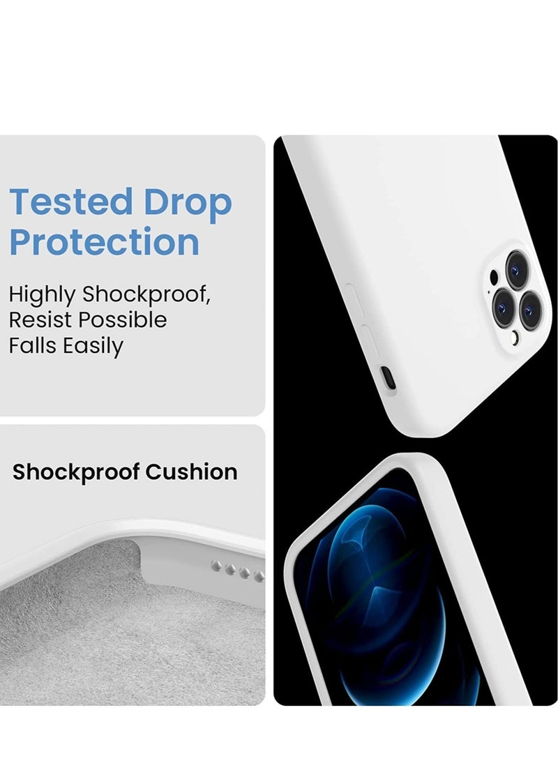 iPhone 14 Pro Max Case – Silicone Upgraded [Camera Protection] with [2 Screen Protectors], Soft Anti-Scratch Microfiber Lining, 6.7 Inch, White - Image 4