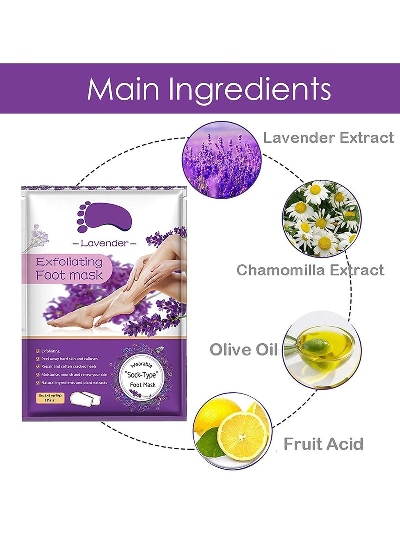 AIQIUSHA Foot Peel Mask 5 Pack,Lavender Exfoliating Foot Masks, Soft Smooth Touch Natural Exfoliator for Dry Dead Skin, Callus, Repair Rough Heels,Gifts for Women Mom and Men  - Image 3
