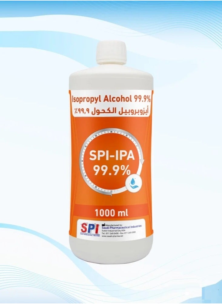 SPI - SPI Isopropyl Alcohol 99.9% Medical Pure For Surface and Tool Disinfection Effective Against Germs and Viruses 1000 ml - Image 1