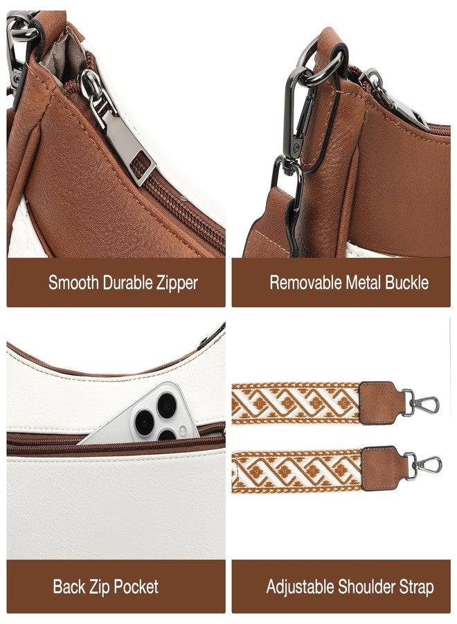 Fmeida Crossbody Bags for Women PU Leather Crossbody Handbags RFID Blocking Phone Bag Small Travel Purse Brown - Image 5