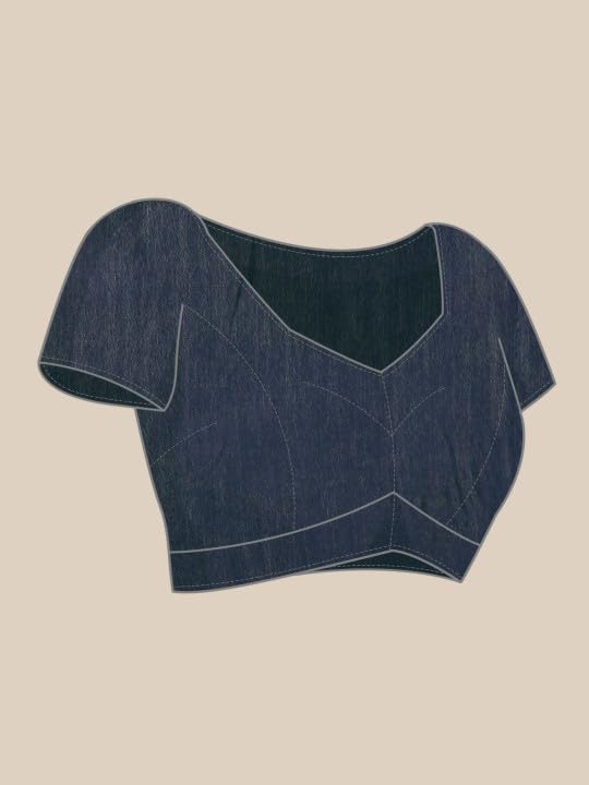 NK Textiles Women's Paisley Batik Block Print Navy Blue Colored Soft Mul Mul Cotton Saree with Blouse (3 DESIGNS) - Image 5