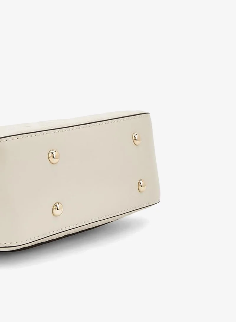 Elle IVORY Monogram Embossed Crossbody Bag With Detachable Shoulder Strap for Women | Best Price UAE