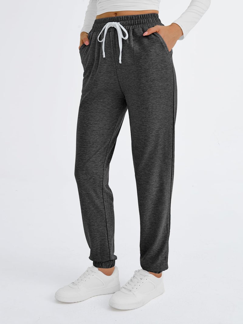 AUTOMET Sweatpants Women with Pockets Lounge Pajama Pants Work Joggers Fall Clothes Winter Business Casual Outfits 2025 Dark Grey L - Image 3