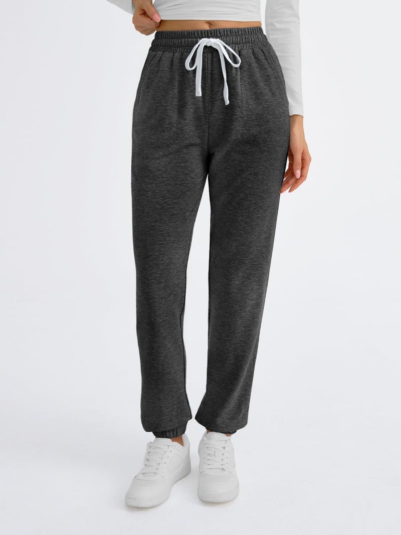 AUTOMET Sweatpants Women with Pockets Lounge Pajama Pants Work Joggers Fall Clothes Winter Business Casual Outfits 2025 Dark Grey L - Image 2