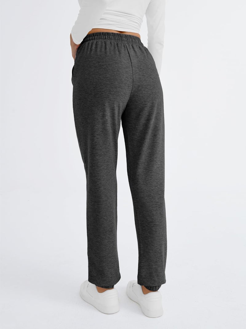 AUTOMET Sweatpants Women with Pockets Lounge Pajama Pants Work Joggers Fall Clothes Winter Business Casual Outfits 2025 Dark Grey L - Image 4