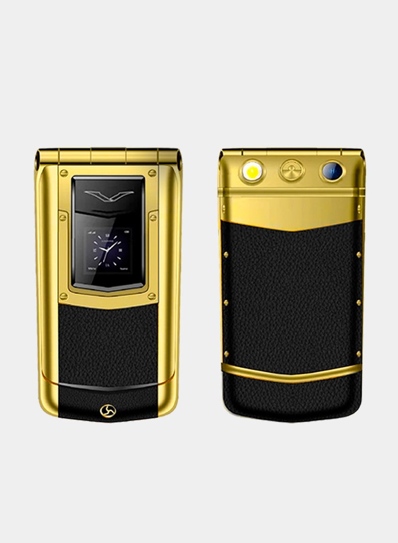 Hope Luxury Flip Phone - Dual Sim Keypad Mobile - Classic Flip Design - Gold Finish - Unboxed Like New - Image 2