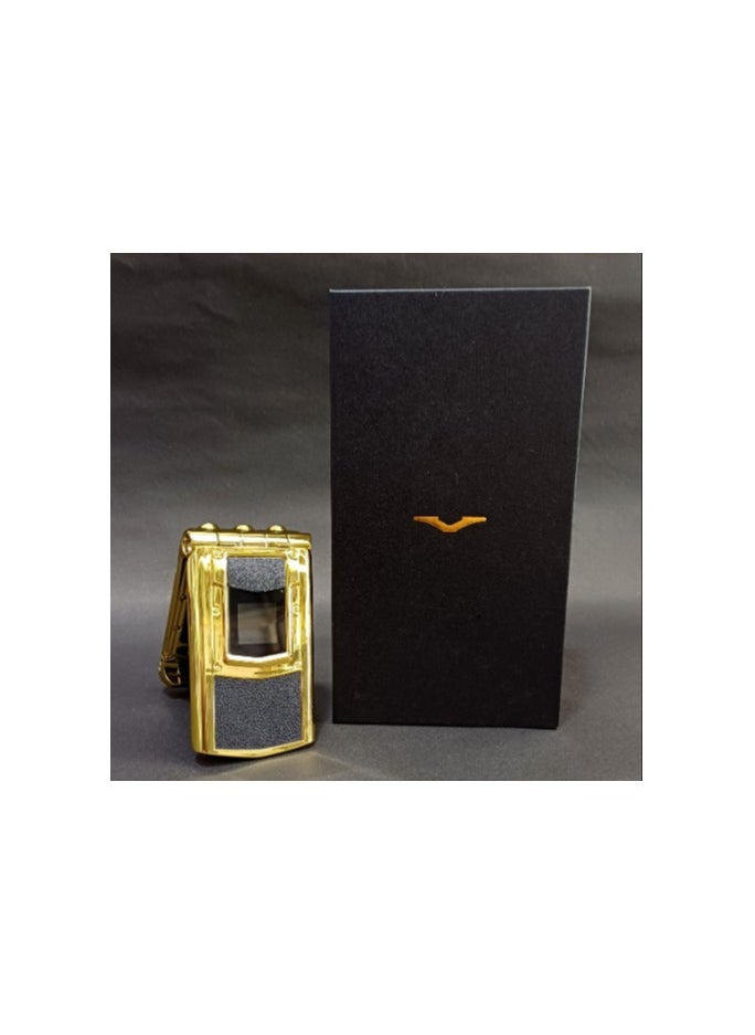 Hope - Luxury Flip Phone - Dual Sim Keypad Mobile - Classic Flip Design - Gold Finish - Unboxed Like New - Image 1