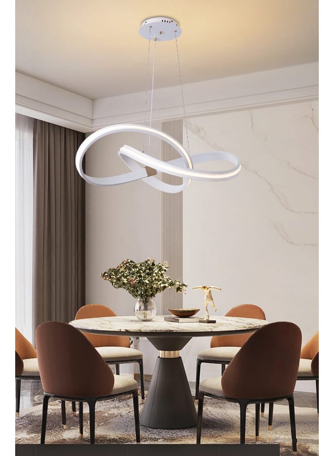 بيست باور ثريا سقف LED مودرن 6218 - ثلاث مستويات إضاءة - ارتفاع قابل للتعديل حتى 90 سم - 142 واط - مصباح معلق أنيق لغرفة المعيشة أو الطعام أو النوم - Image 2