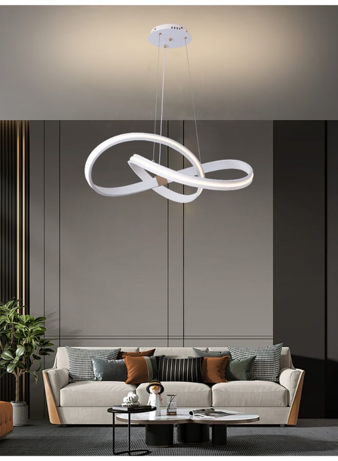 بيست باور ثريا سقف LED مودرن 6218 - ثلاث مستويات إضاءة - ارتفاع قابل للتعديل حتى 90 سم - 142 واط - مصباح معلق أنيق لغرفة المعيشة أو الطعام أو النوم - Image 1