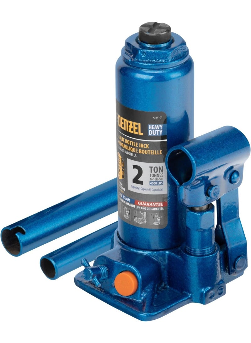 Denzel 2T (Range 7 1/8"-13 1/2") Hydraulic Bottle Jack – Heavy-Duty Car Jack Lifting Range – Reliable Automotive Tool - Image 1