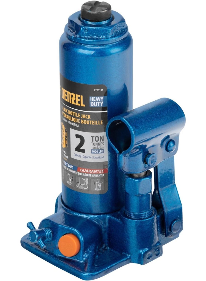 Denzel 2T (Range 7 1/8"-13 1/2") Hydraulic Bottle Jack – Heavy-Duty Car Jack Lifting Range – Reliable Automotive Tool - Image 2