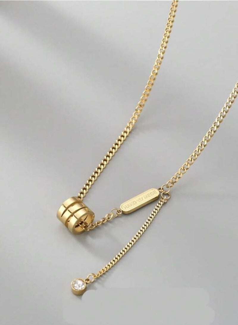 New European and American Style Stainless Steel Fashion Pendant Necklace for Women Simple Korean Wild Forest Chain for Clutch Decoration - Image 4