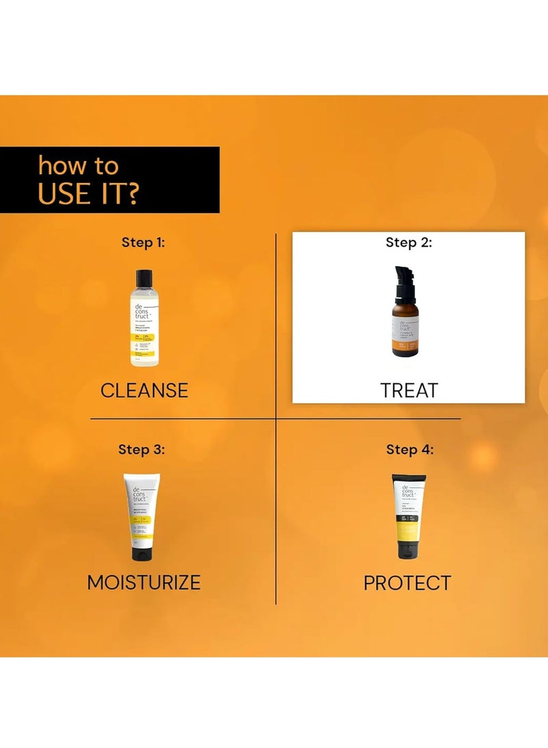 Deconstruct 10% Non-Irritating Vitamin C Face Serum For Glowing Skin|10% Vitamin C + 0.5% Ferulic Acid|Water Based Serum Highly Stable Vitamin C Face Serum For Women And Men|Beginner Friendly|20 Ml - Image 4