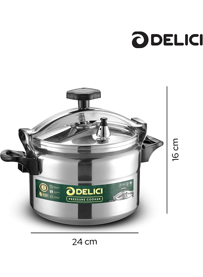 DELICI Aluminium Pressure Cooker, Pressure Pot, Arabic Cooker,Safety Lock,Silver,2 Year Warranty  (7,9,11 Liters) - Image 5