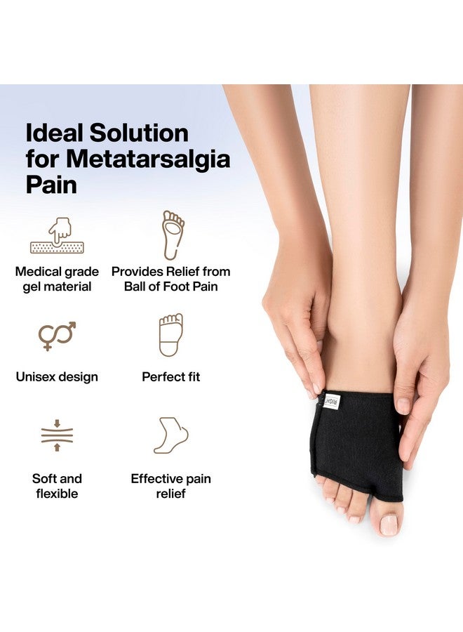 FOverA FOVERA Gel Metatarsal Cotton Sleeves with Ball of Foot Cushion for Metatarsalgia Pain Relief - Gel Ball of Foot Support Pads for Men and Women (Black, X-Large, Pack of 1 Pair) - Image 4