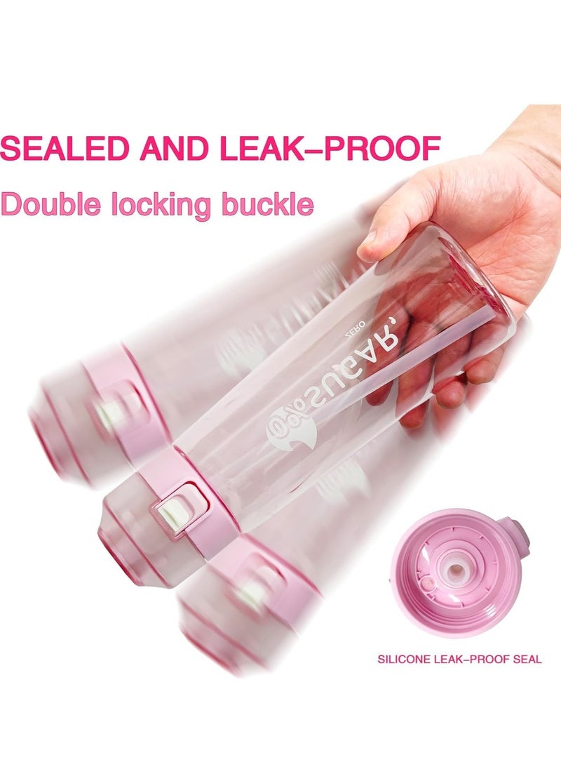 Gonice - Air Up Water Bottle, 650ML Scent Water Cup with 7 Flavour Pods,Leak Proof Sports Water Cup with Straw Suitable for Outdoor Sports,Gifts From Friends, Birthday Gifts (Pink) - Image 1