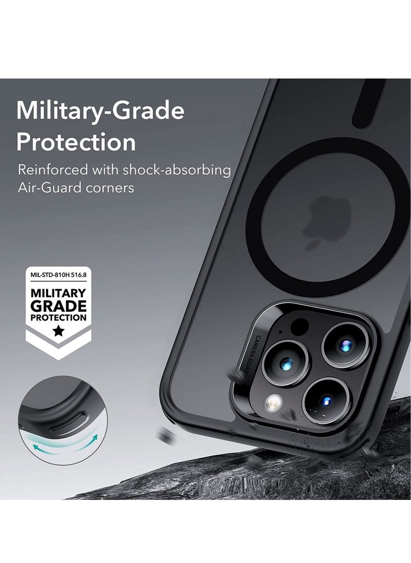 ELTRAZONE - iPhone 14 Pro Max Case, MagSafe Phone Case Supports Magnetic Wireless Charging, Shockproof Military-Grade Protection, Scratch-Resistant Back, Classic Hybrid Cover for iPhone 14 Pro Max, Black - Image 1