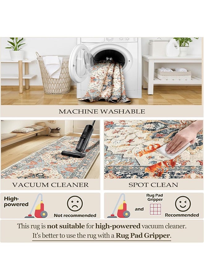 JCB CHIC سجاد غرفة المعيشة بساط غرفة المعيشة ， سجاد منطقة قابل للغسل 160x220 سم غير قابل للانزلاق حديث وناعم تجريدي لغرفة المعيشة مدخل غرفة النوم، نمط مطبوع  - Image 4