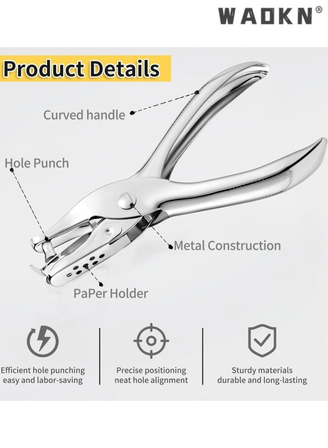 WAOKN 1PCS Hole Punch , 6mm Single Hole with 8-Sheet Capacity,Durable One Hole Paper Punch,Create Circle Hole Punch for Crafts,Gift Tags,Tickets & Scrapbooks ,sturdy and durable , effortless and labor-saving . - Image 4