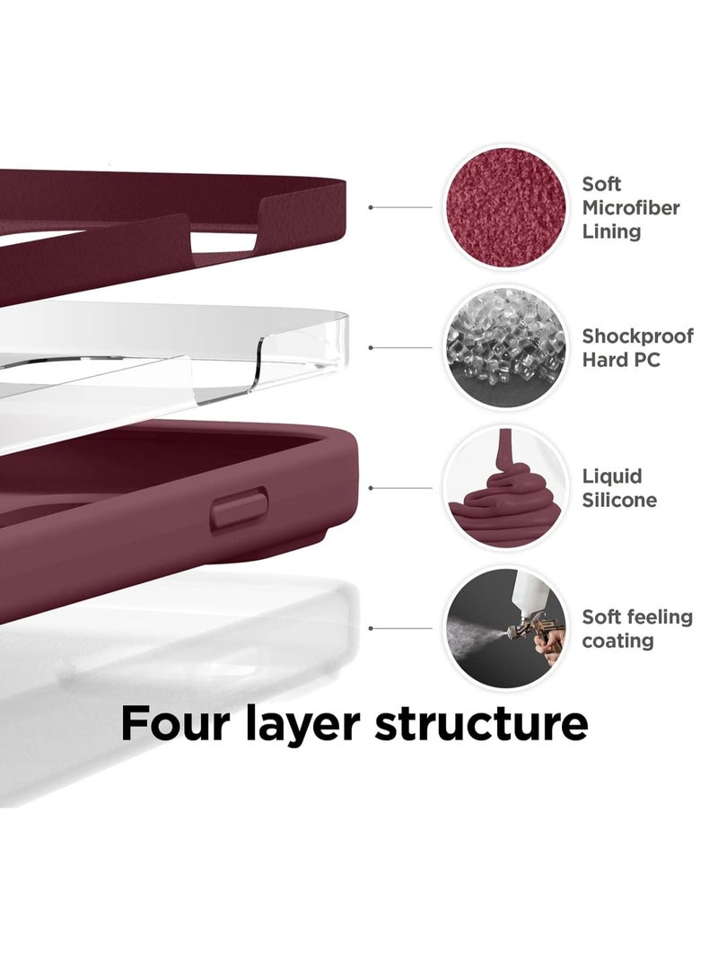 ELTRAZONE [3-in-1] iPhone 15 Plus Case Bundle – Red Premium Liquid Silicone Shockproof Cover with 9H Tempered Glass Screen Protector - Image 3