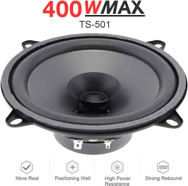 DriSentri 5 Inch 400W Coaxial Car Speakers - Full Range HiFi Stereo - Image 3