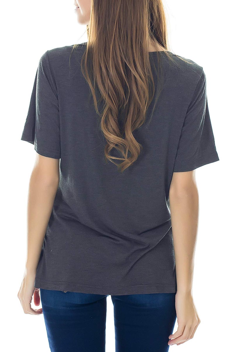 Smallshow 3 Pcs Maternity Nursing T-Shirt Nursing Tops Dim Grey-Black-Grey Medium - Image 3