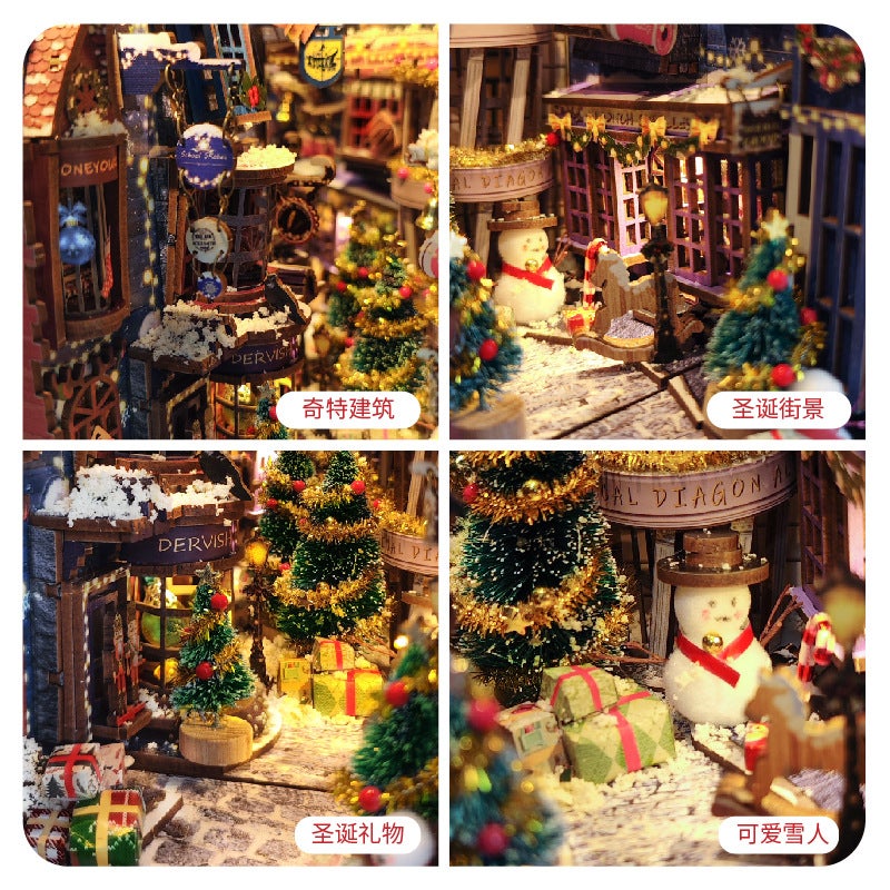 Whale Empty Diy Cabin Christmas Series 3D Three-Dimensional Hand-Assembled Book House Model Building Toys Birthday Gift - Image 4