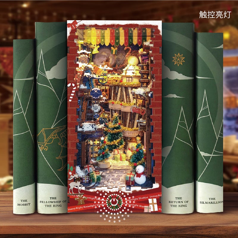 Whale Empty Diy Cabin Christmas Series 3D Three-Dimensional Hand-Assembled Book House Model Building Toys Birthday Gift - Image 5