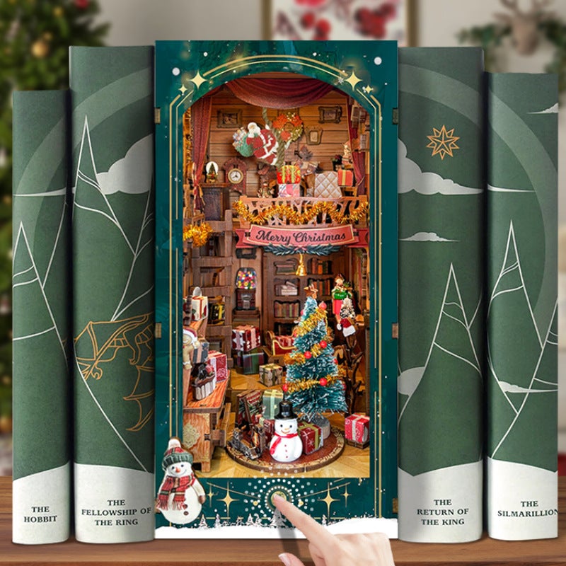 Whale Empty Diy Cabin Christmas Series 3D Three-Dimensional Hand-Assembled Book House Model Building Toys Birthday Gift - Image 3