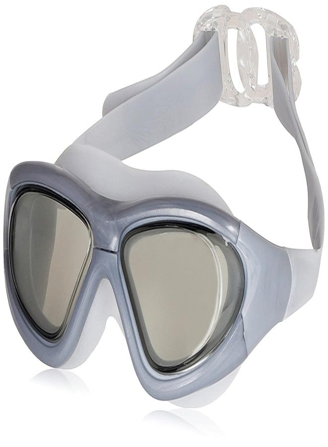 Spocco | Premium Big Frame Competition Pool Swim Goggles, Clear Lens & Wide-Vision Swimming Goggles with UV Protection, Anti-Fog Coating, Adjustable Strap for Kids, Youth & Adults | SG70-Gaey | 23 - Image 1