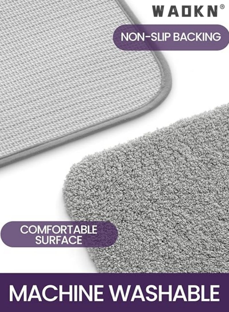 WAOKN Bathroom Rug Mat, Extra Soft and Absorbent Bath Rugs, Washable Non-Slip Carpet Mat for Bathroom Floor, Tub, Shower Room, 32"x20" - Image 4
