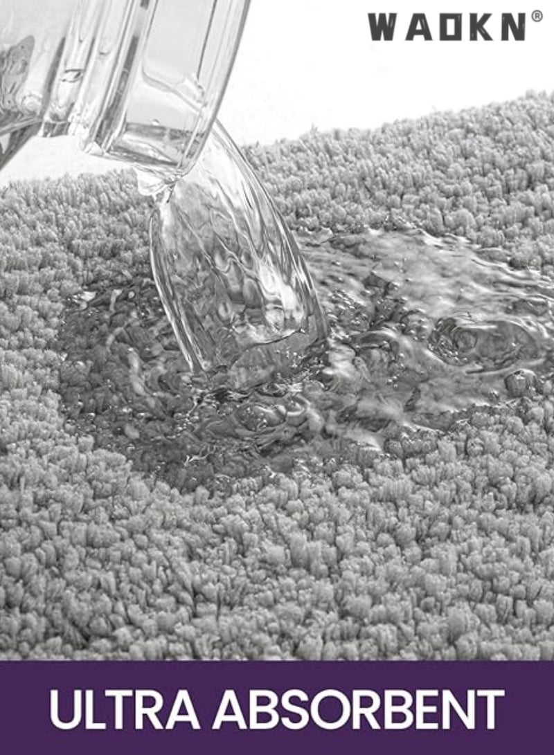 WAOKN Bathroom Rug Mat, Extra Soft and Absorbent Bath Rugs, Washable Non-Slip Carpet Mat for Bathroom Floor, Tub, Shower Room, 32"x20" - Image 3
