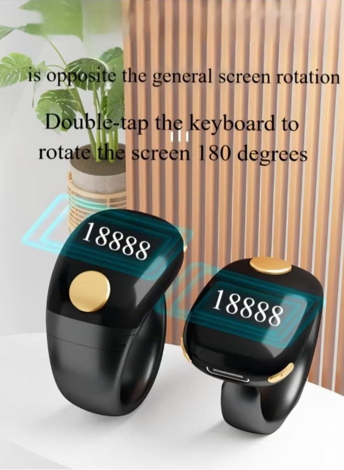 Lightweight Prayer Smart Ring Tasbih Counter OLED Display Large Battery Vibration Reminder Bluetooth Connection 3 Sizes 18mm/20mm/22mm Ramadan Eid Gift for Men Women - Image 3