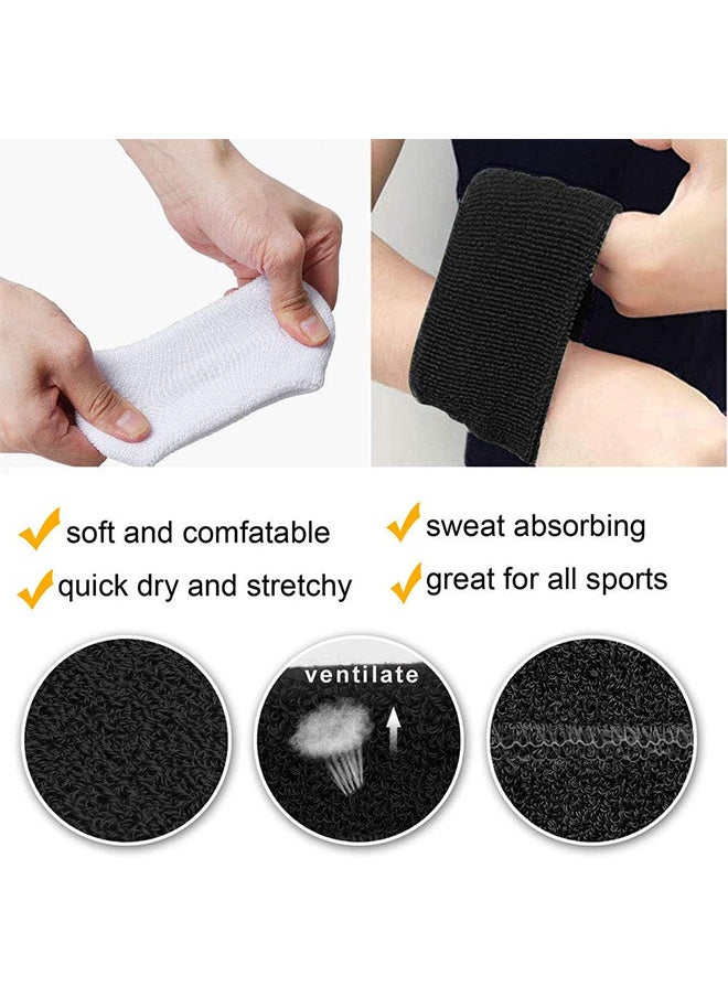 Depend - 6 Pack Sweatbands Sports Wristband Cotton Sweat Band For Men Women, Good Tennis, Basketball, Running, Gym, Working Out - Image 1