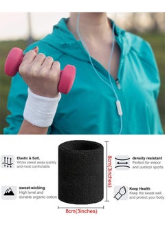 6 حزمة Sweatbands الرياضة معصمه القطن عرق الفرقة للرجال النساء ، تنس جيد ، كرة السلة ، الجري ، صالة الألعاب الرياضية ، التمرين بها - pzsku/ZCD9E3214F38B632899FDZ/45/_/1696557627/7518528d-7ad3-4851-808f-8034b5f608e2