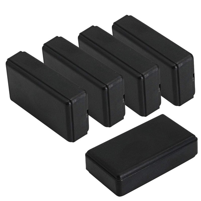 LeMotech 5Pcs ABS Plastic Electrical Project Case Power Junction Box Project Box Black 20 x11x 06 inch 50 x 28 x 15 mm