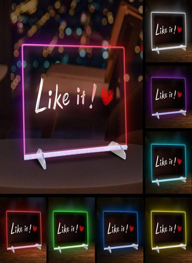 LED Note Board with Highlighters 2 Sets, Doodle Glow Drawing Board, 13.7"X10" 4Modes & 8 Colors, Led Drawing Board for Kids, Gift for Kids Ages 3+, Led Writing Board for Home/Office/Decor - Image 4